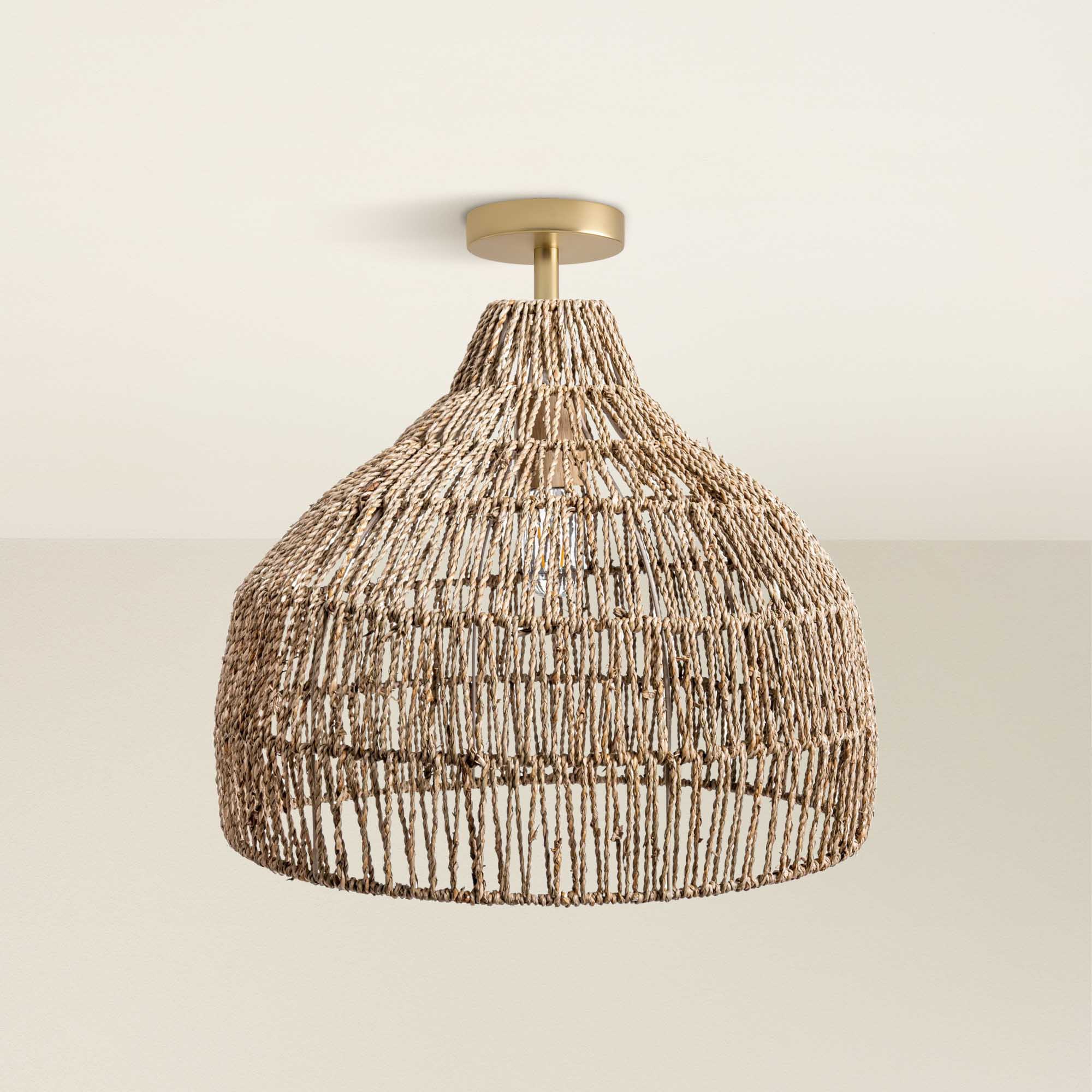 dreamy palm fibers pendant light fixture, off