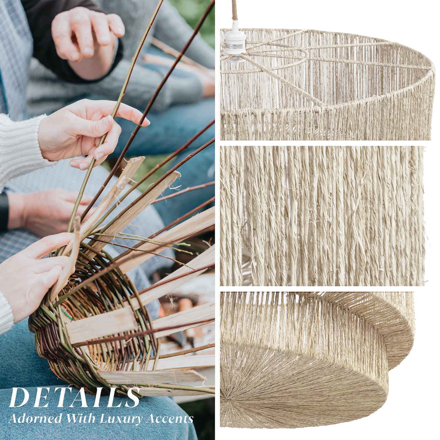 Luminous White Rattan Pendant Light