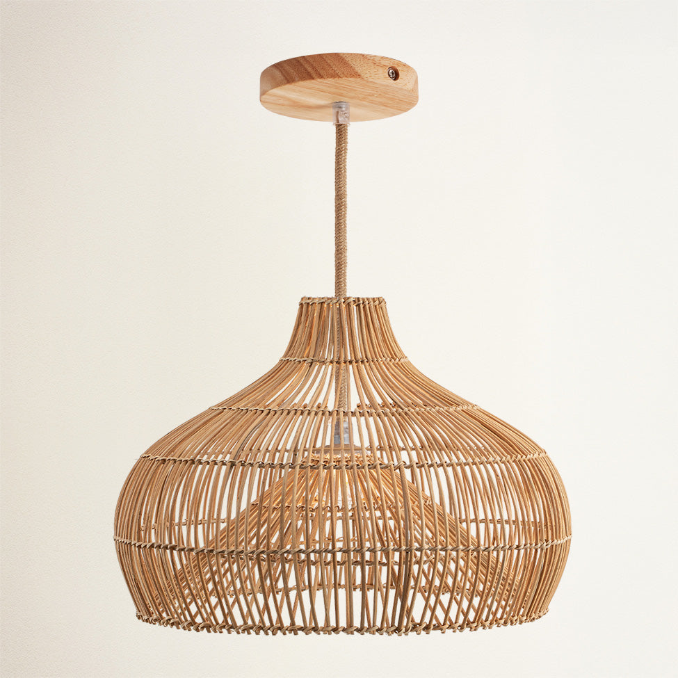 Oceania Cone Rattan Pendant Light