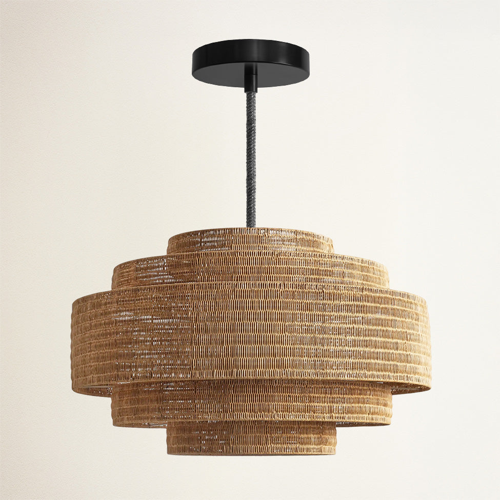 Outdoor Starry Rattan Pendant Light