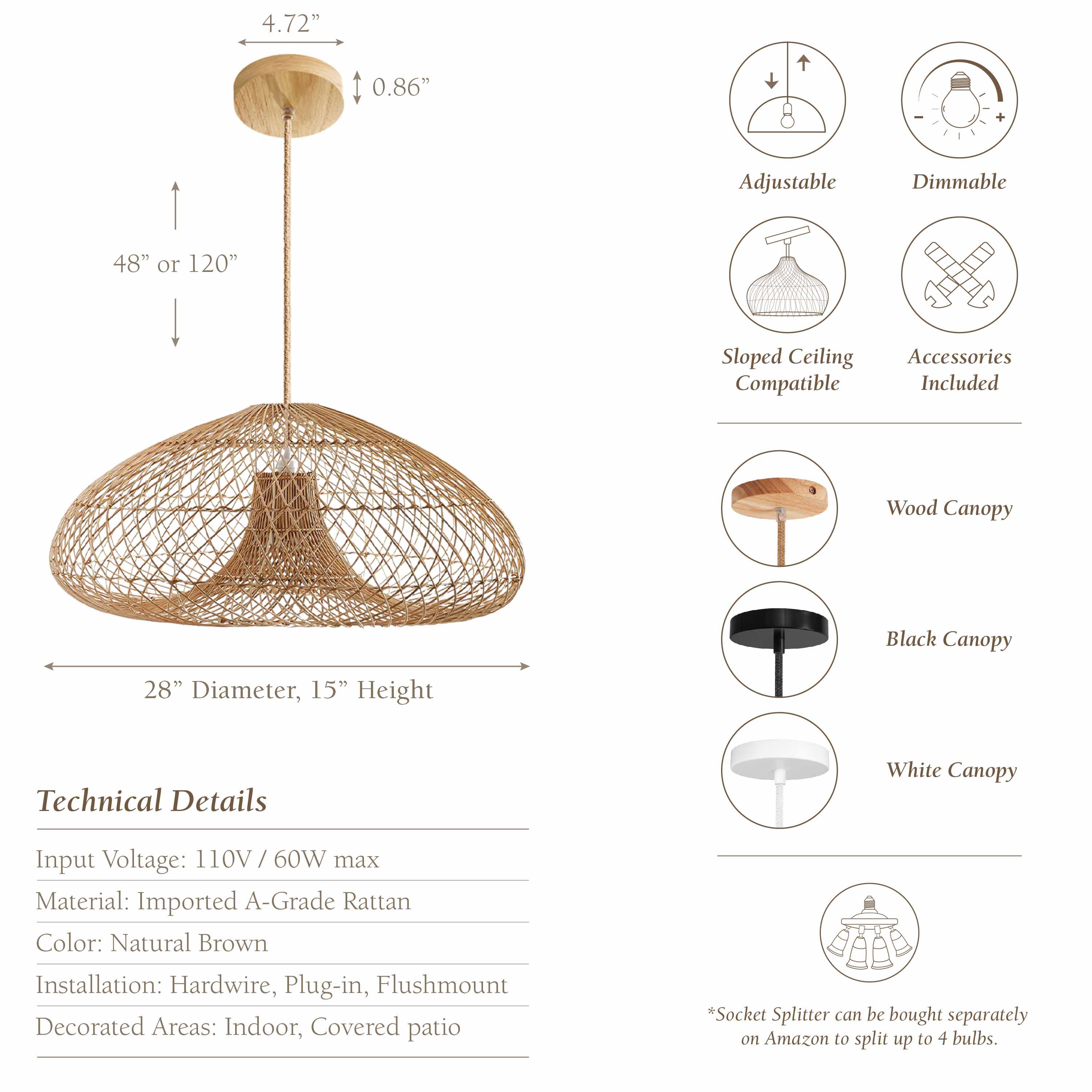 Abyssal Rattan Pendant Light