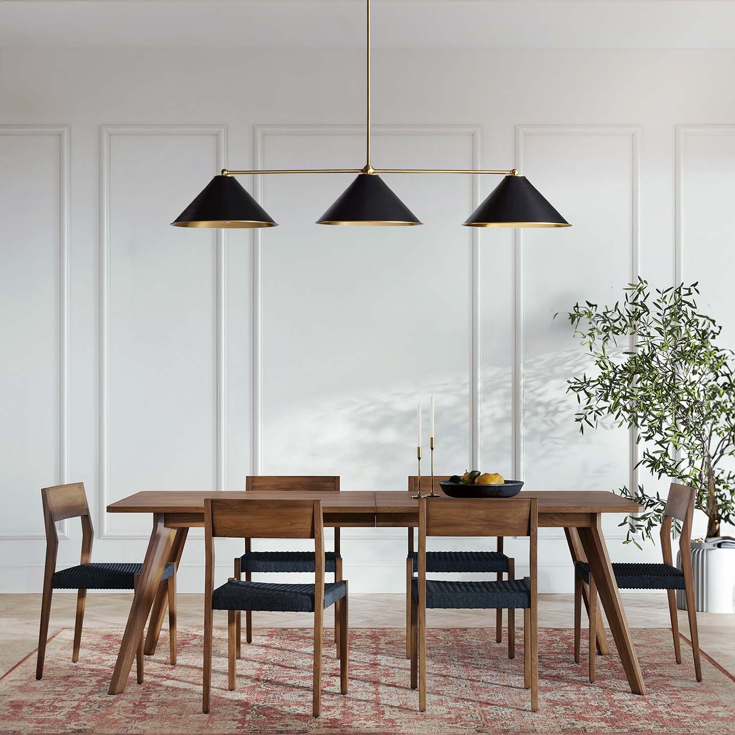 Liora Black Three Light Pendant
