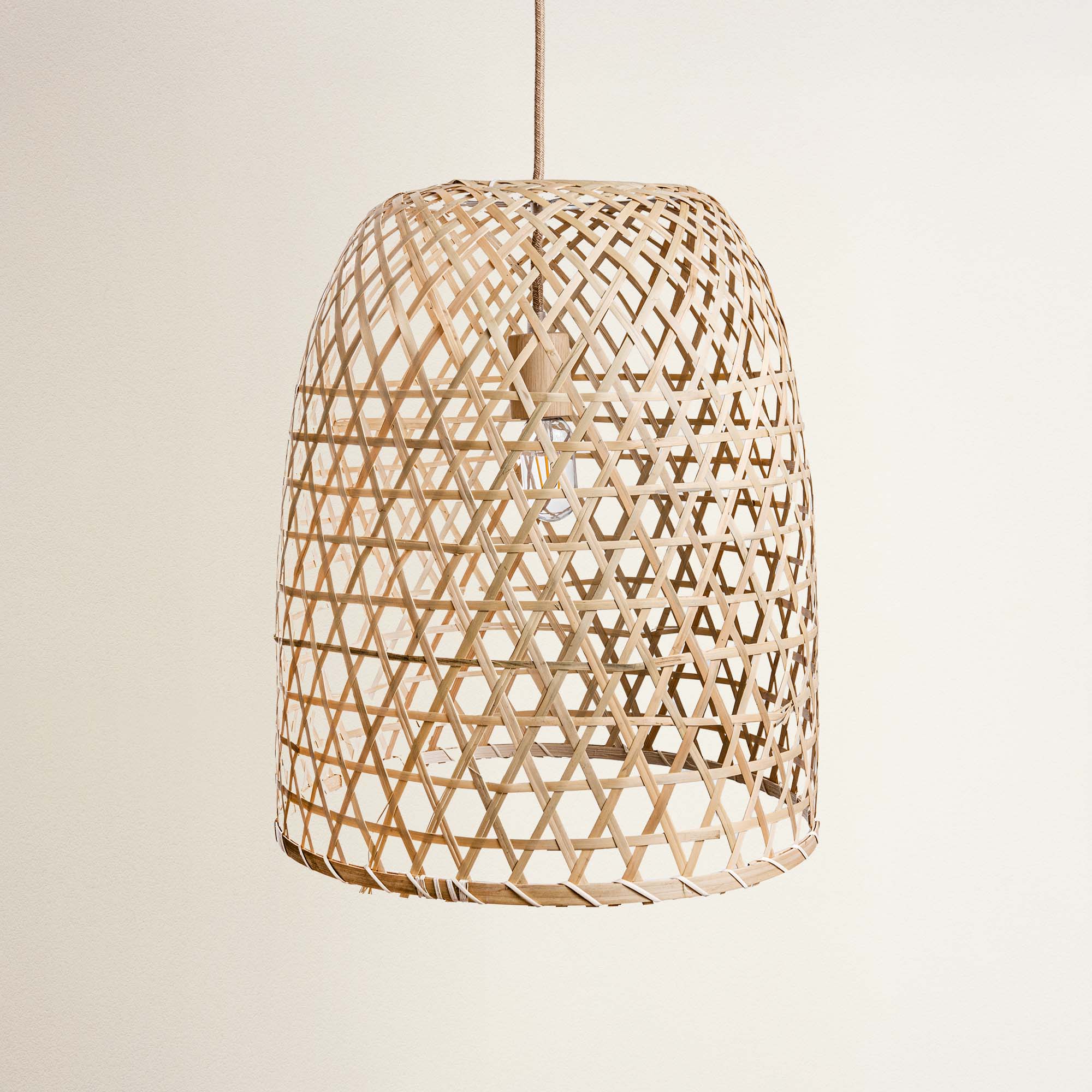 cover audra woven bamboo pendant light, off