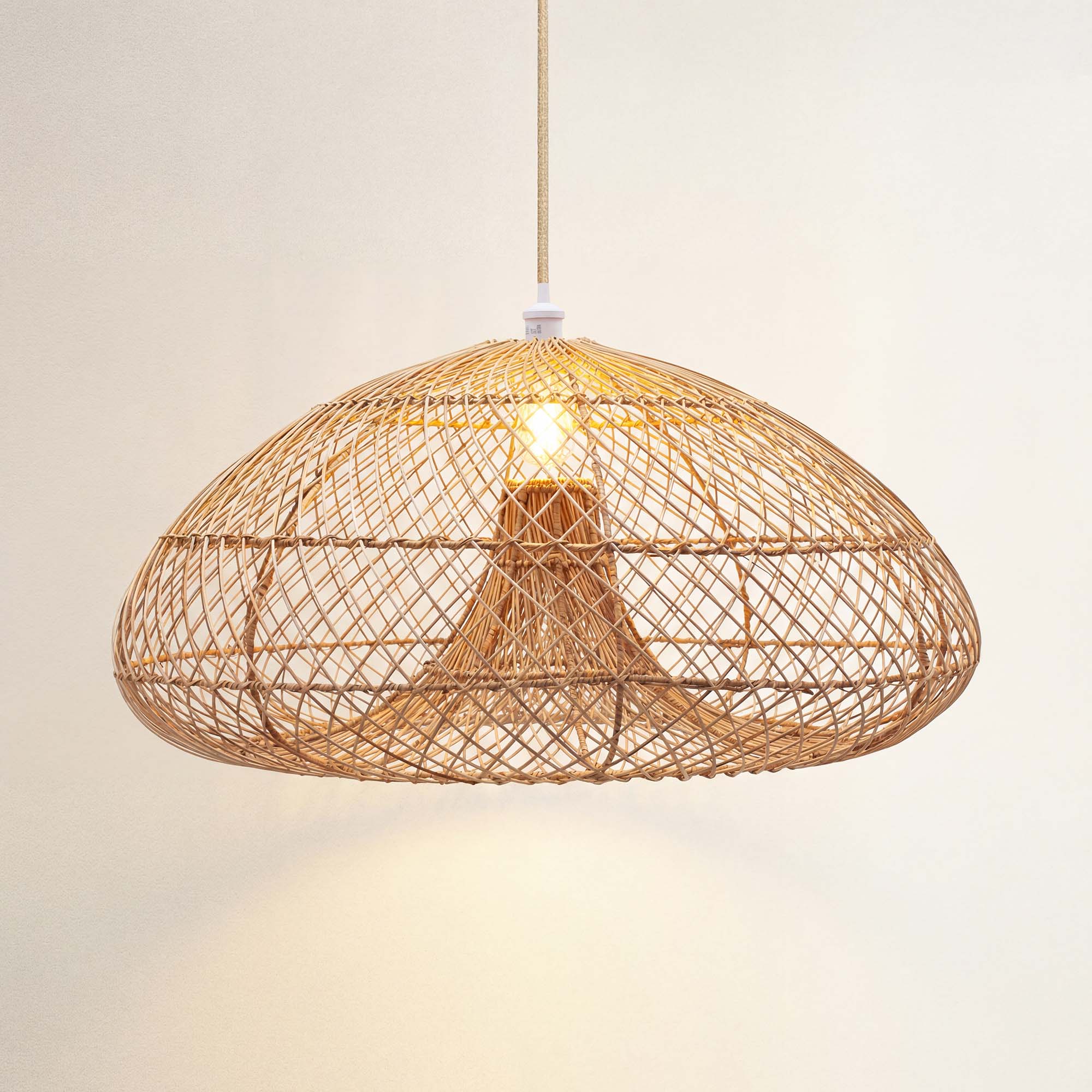 cover rowabi abyssal woven rattan pendant light, on
