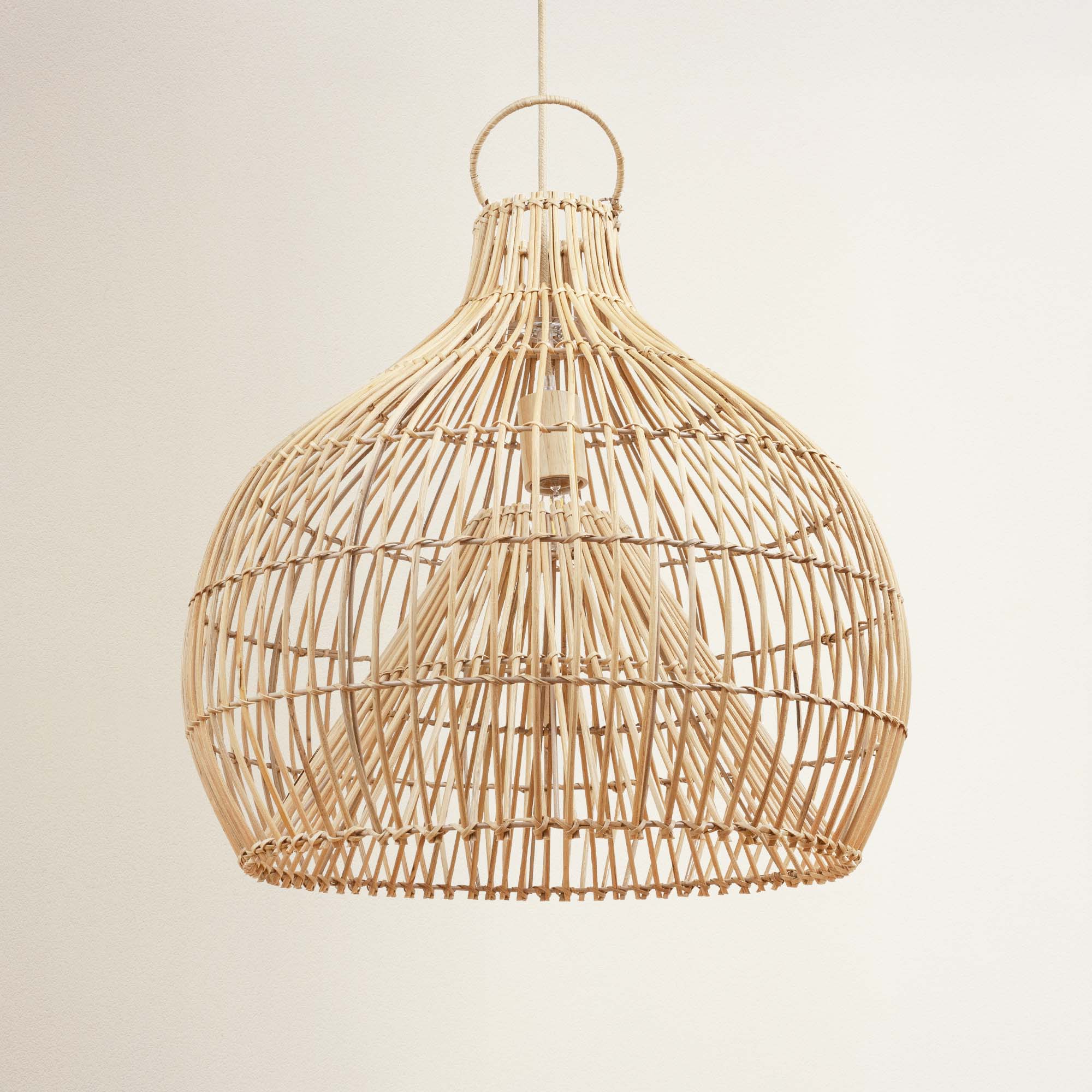 cover serena woven rattan pendant light, off