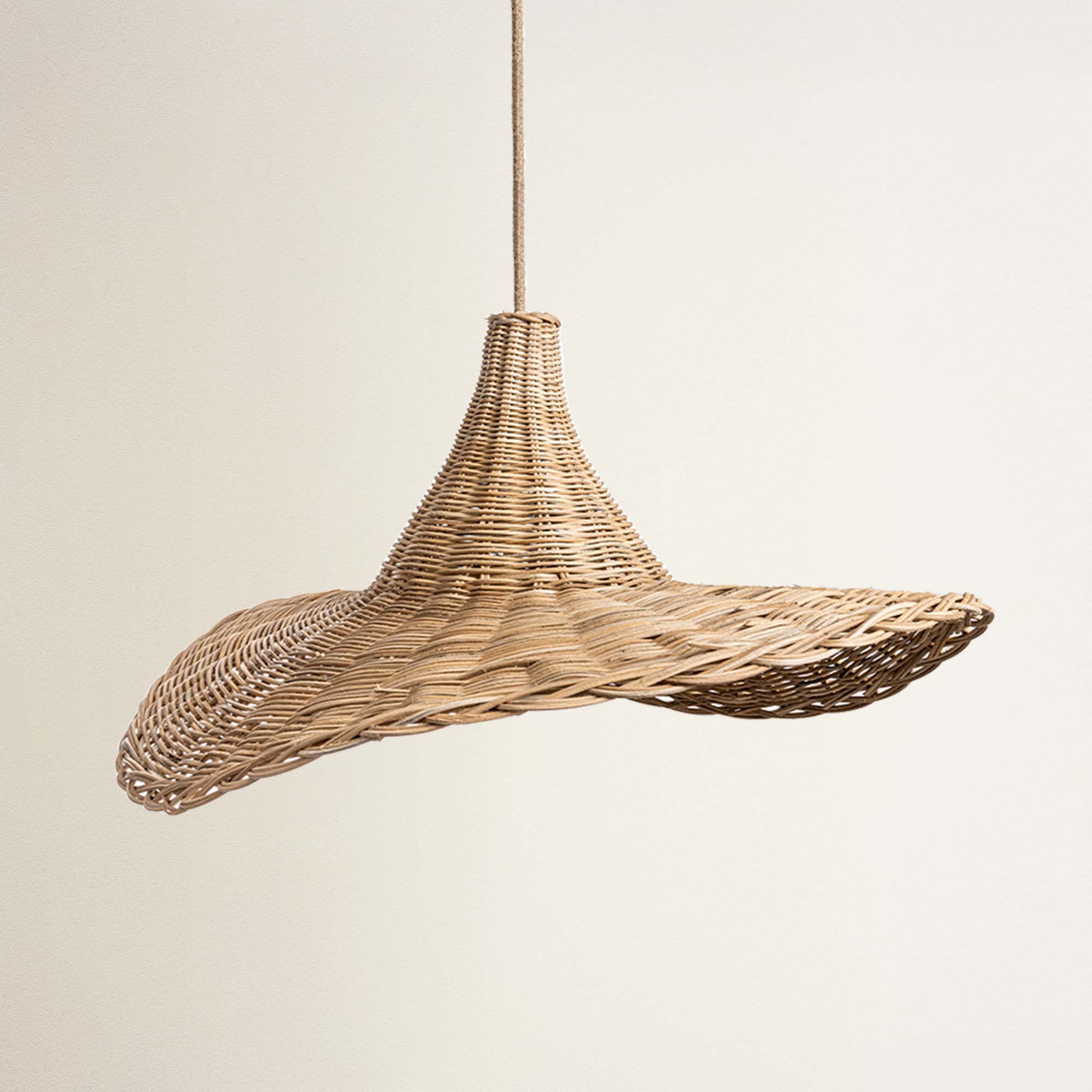 cover zen woven rattan pendant light, off