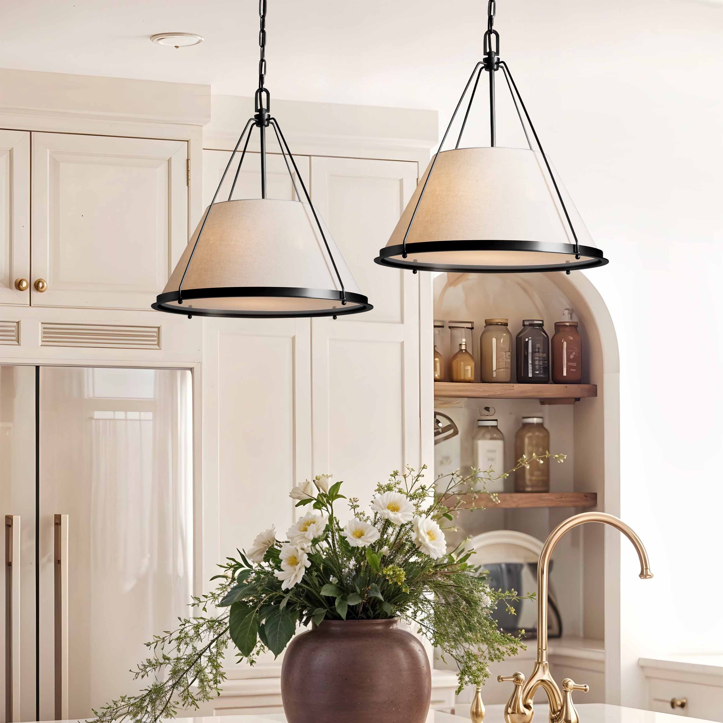 Scintilla Black Fabric Pendant Light