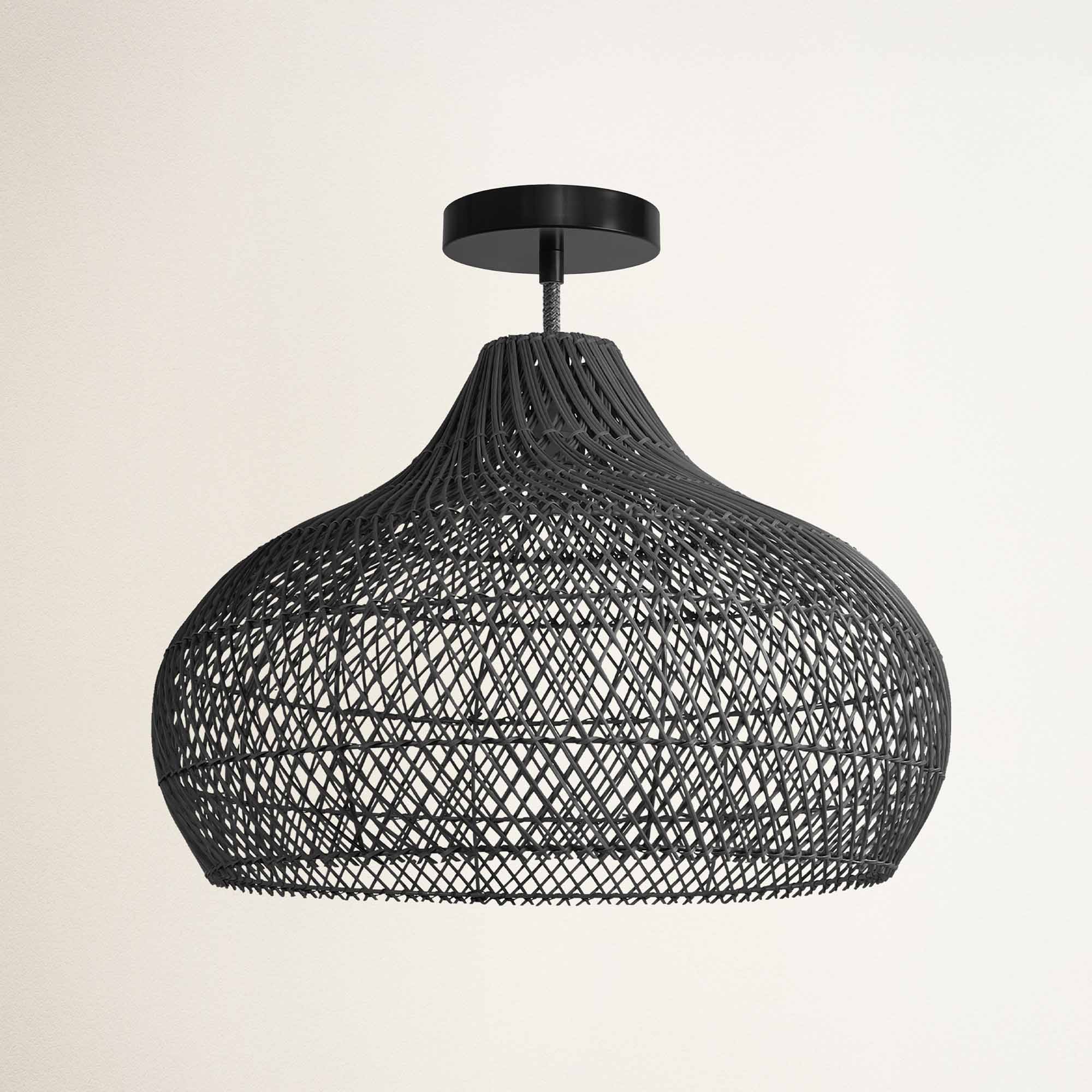 Kloe Rattan Flush Mount Light