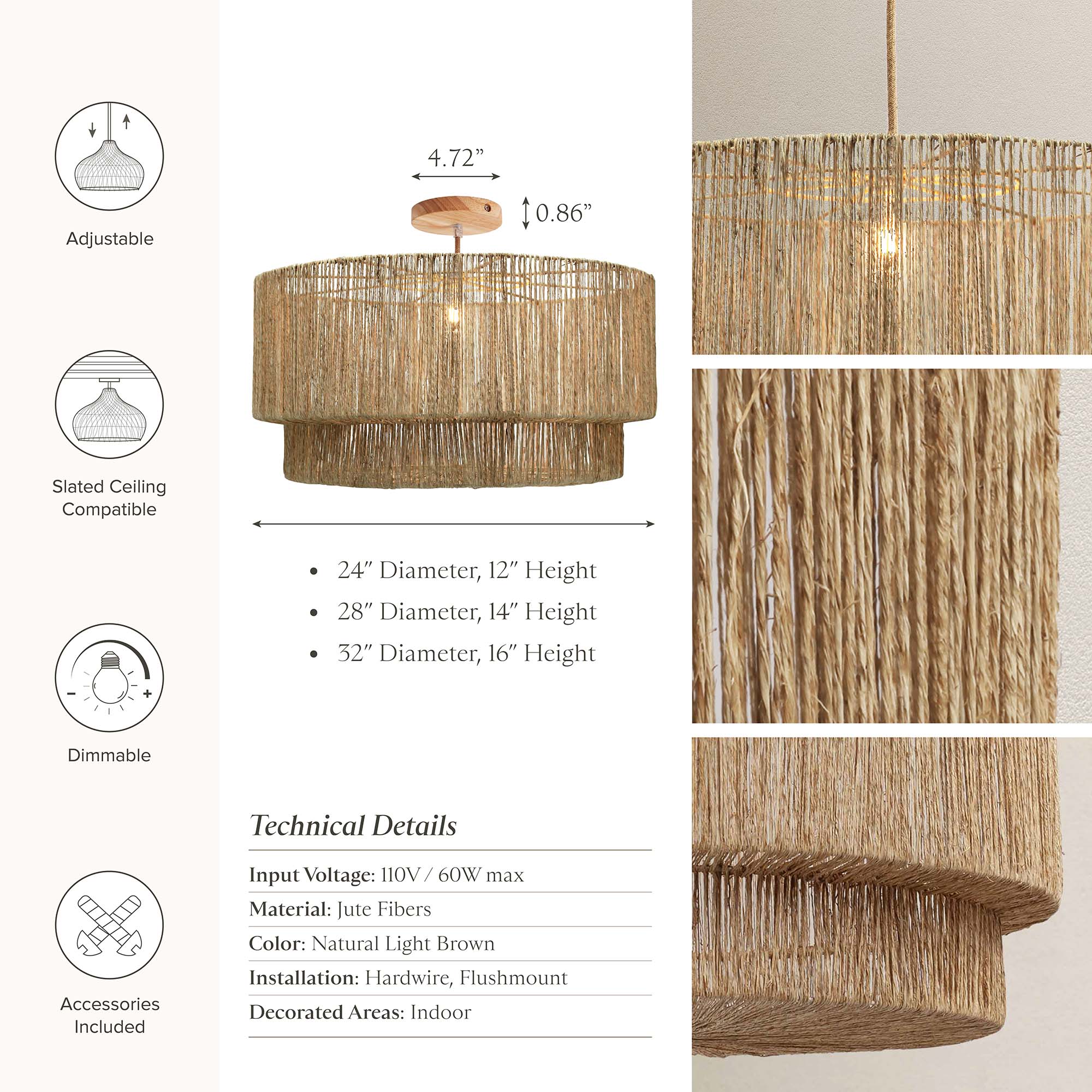 Luminous White Lace Flush Mount Light