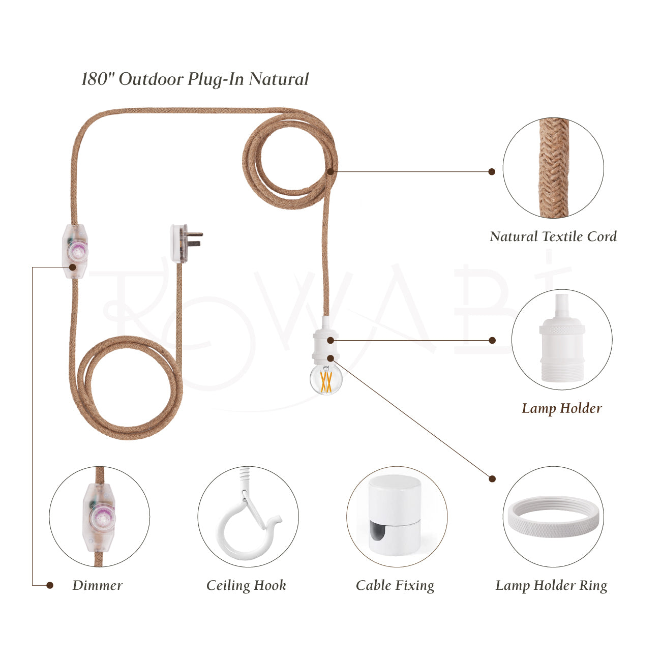 Outdoor Plug-In Hanging Light Cord Kit