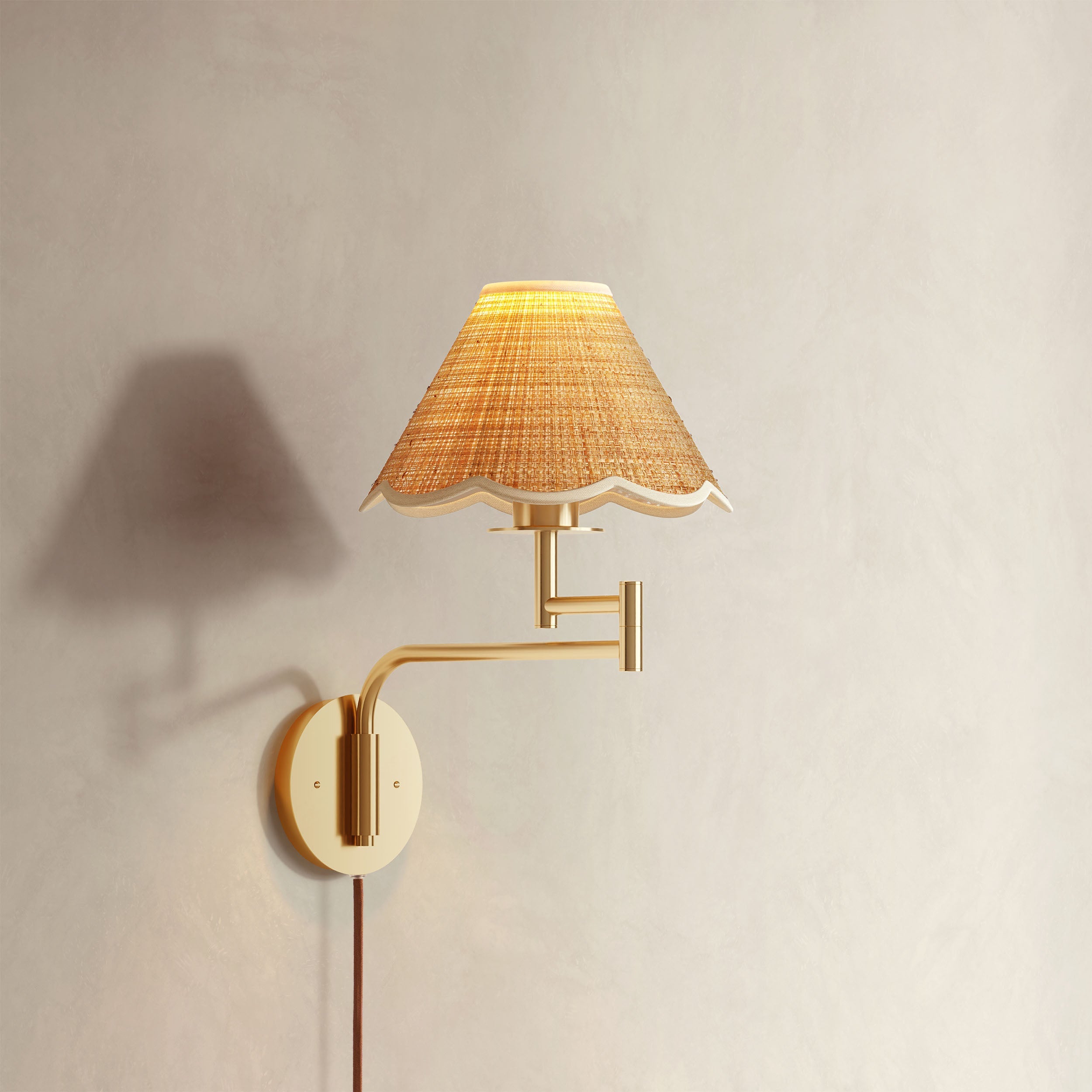 Aria Clamp Rattan Sconce