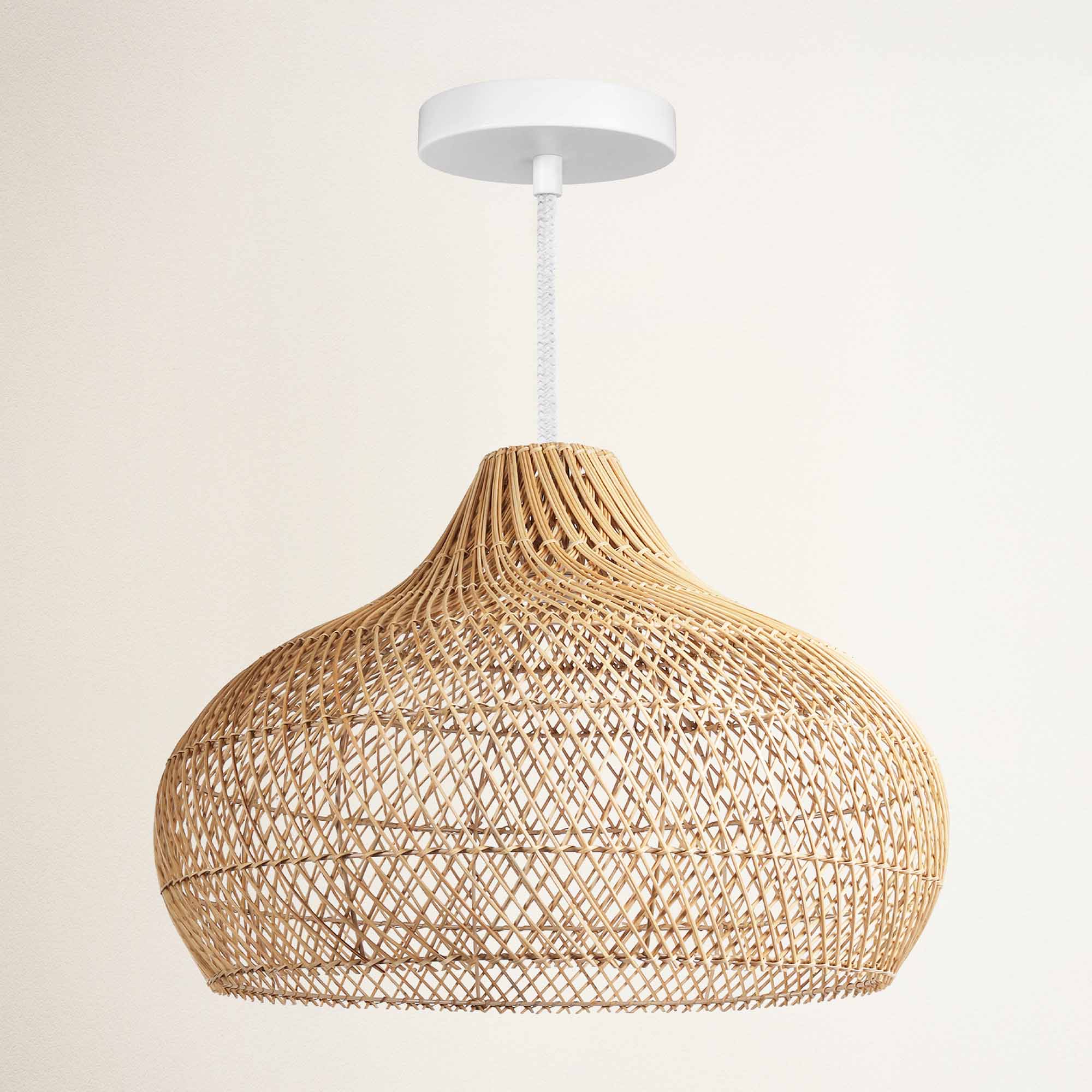 rowabi kloe hardwire white woven pendant light