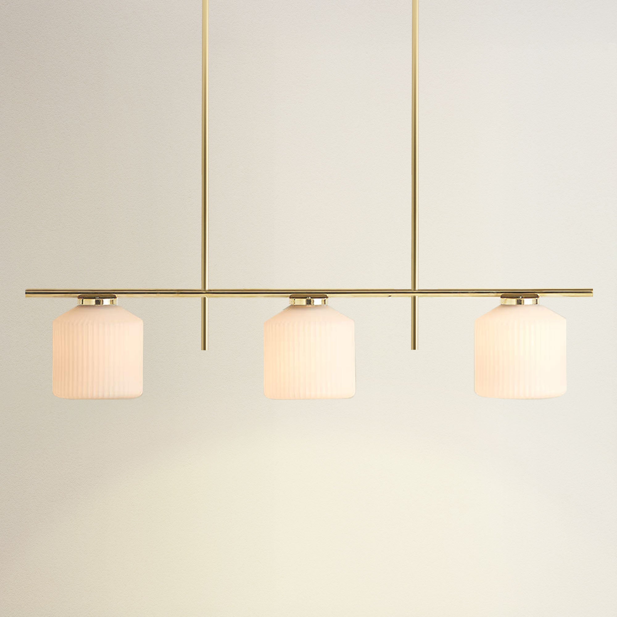 serene polished 3 light pendant light, on