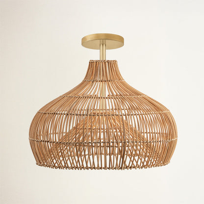 Oceania Cone Rattan Pendant Light
