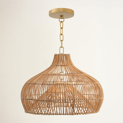 Oceania Cone Rattan Pendant Light