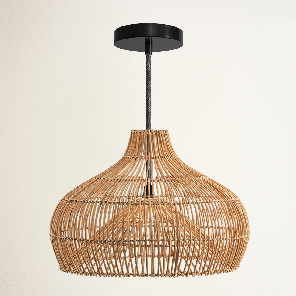 Oceania Cone Rattan Pendant Light