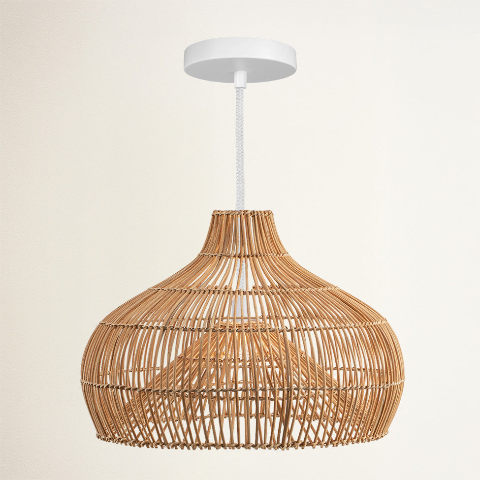 Oceania Cone Rattan Pendant Light