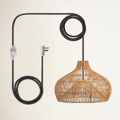 Oceania Cone Rattan Pendant Light