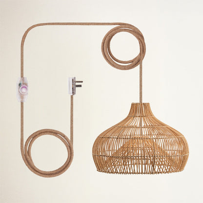 Oceania Cone Rattan Pendant Light