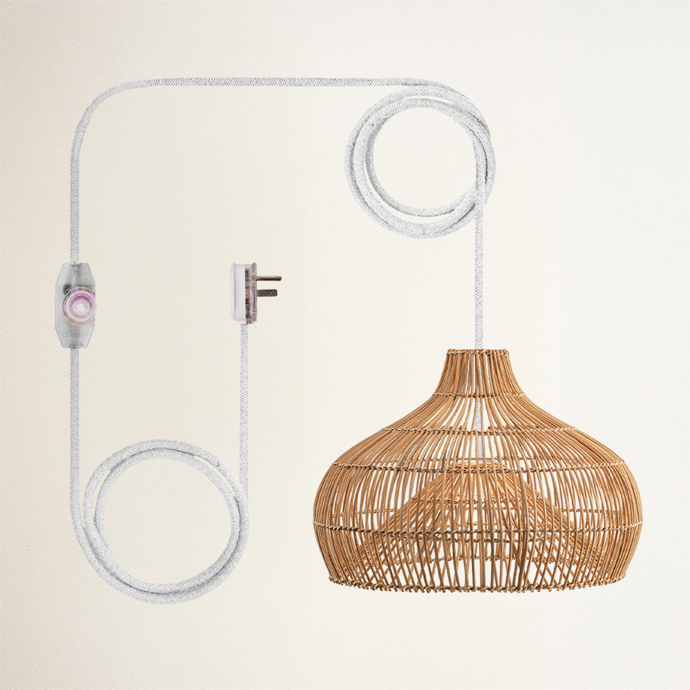 Oceania Cone Rattan Pendant Light