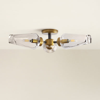 cadenza flush mount ceiling light fixture with glass shades, off