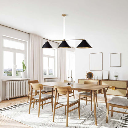 Liora Black Three Light Pendant