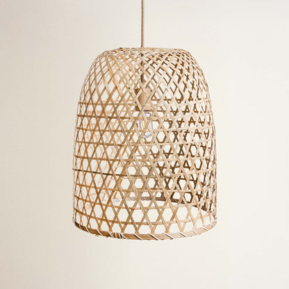 cover audra woven bamboo pendant light, off