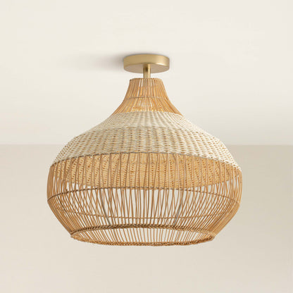 cover beatrice wicker rattam pendant light flush mount light fixture off