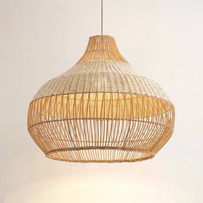 cover beatrice woven rattan pendant light on