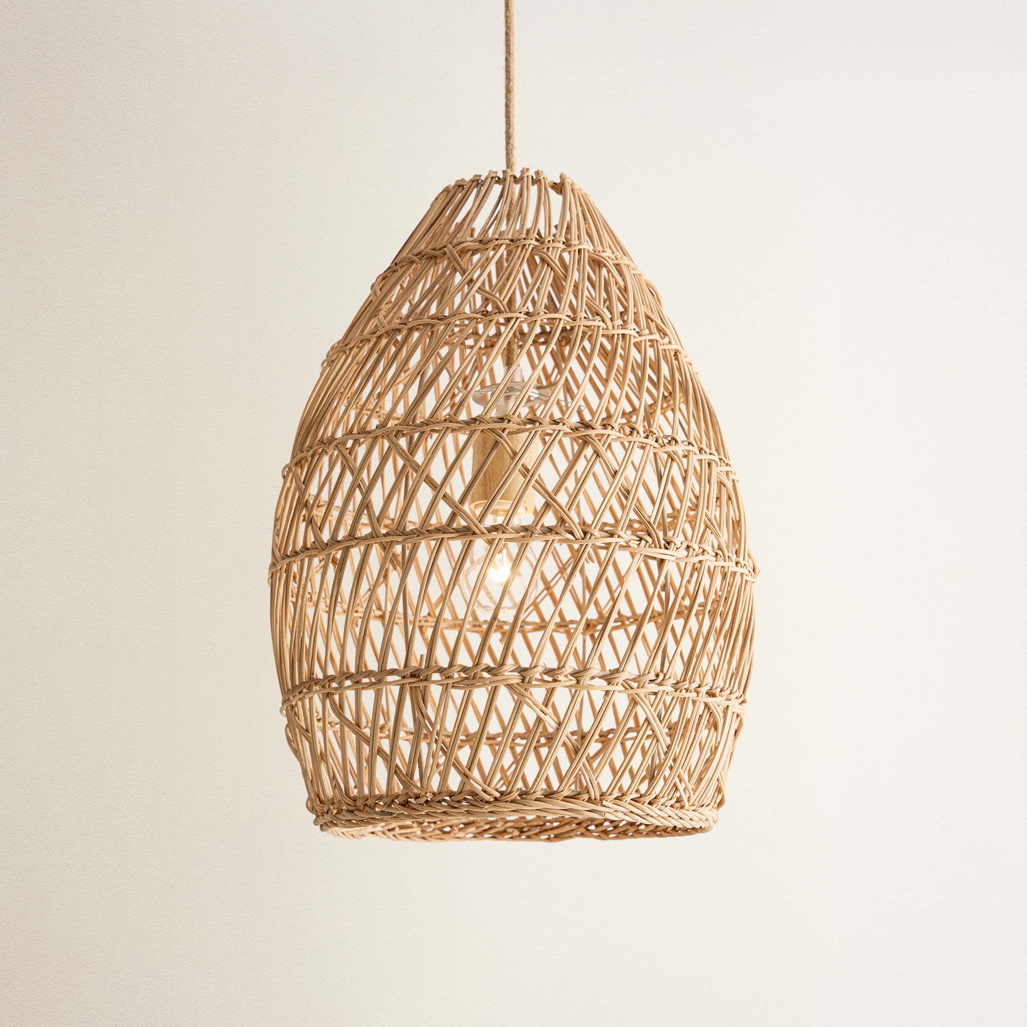 cover callie woven rattan pendant light, off