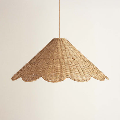 cover daisy wicker rattan pendant light, off