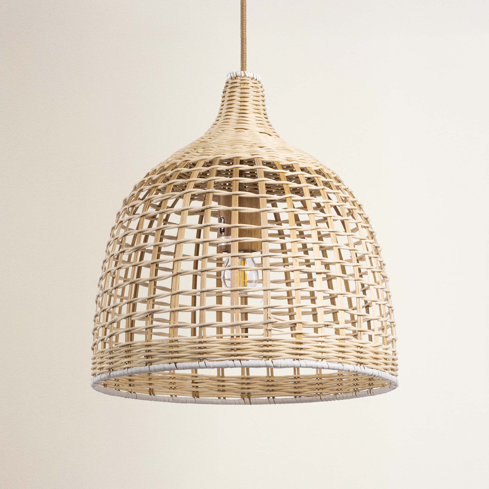 cover ellie woven rattan pendant light, off