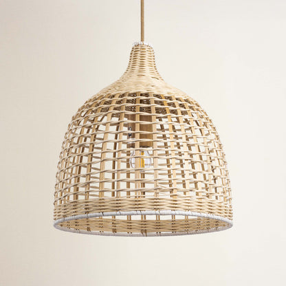 cover ellie woven rattan pendant light, off
