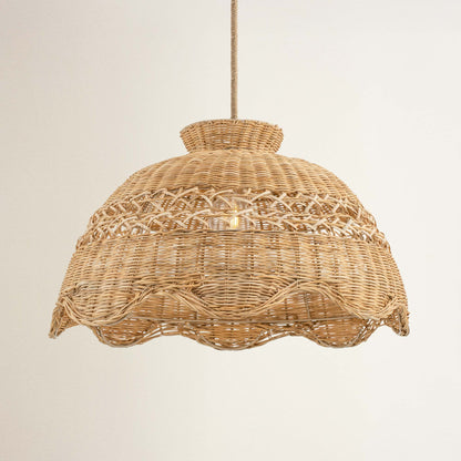 cover le perle wicker rattan pendant light off