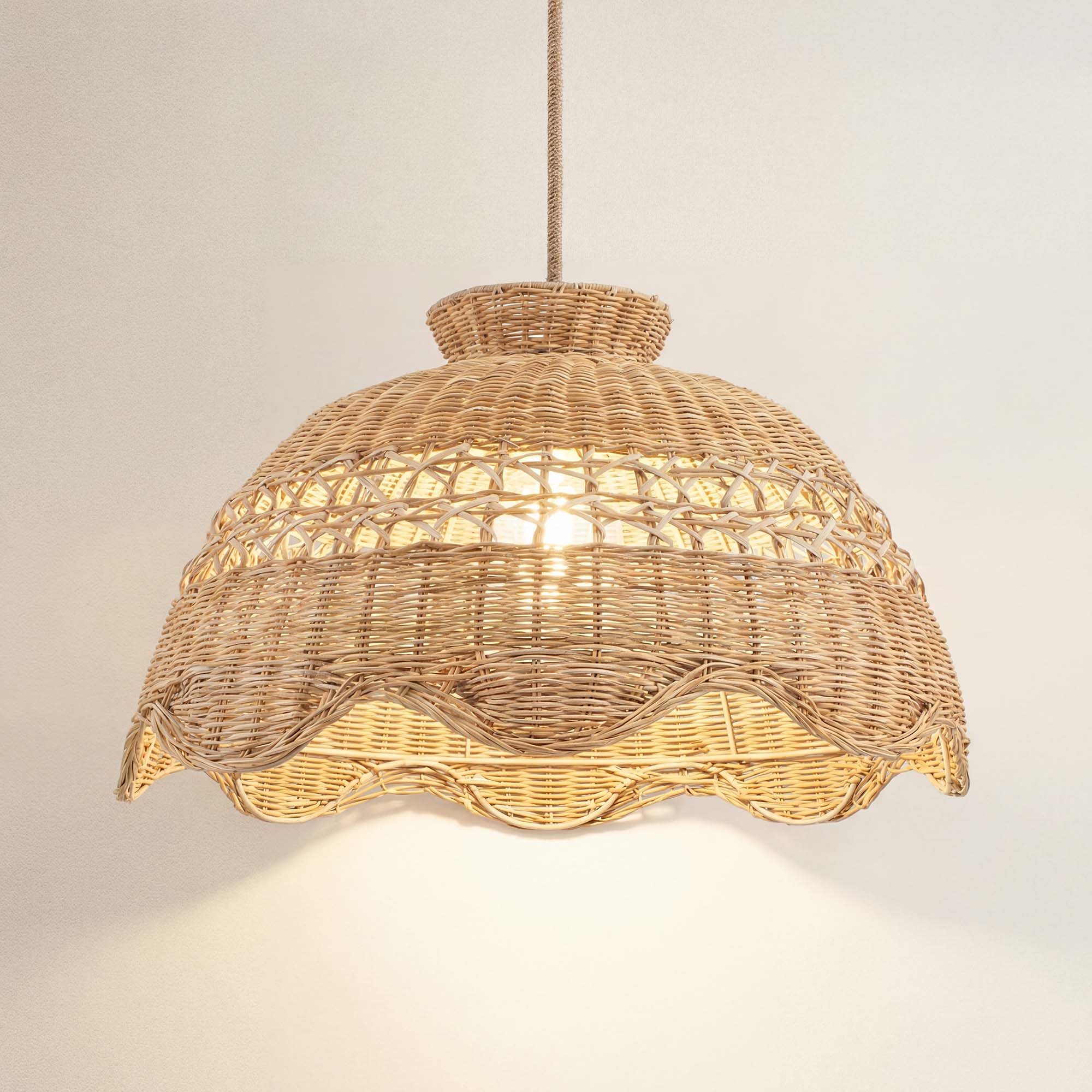 cover le perle wicker rattan pendant light fixture on