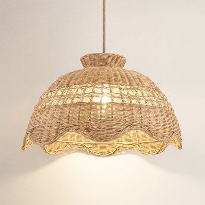 cover le perle wicker rattan pendant light fixture on