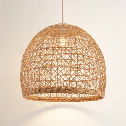 cover lumiere woven rattan pendant light on