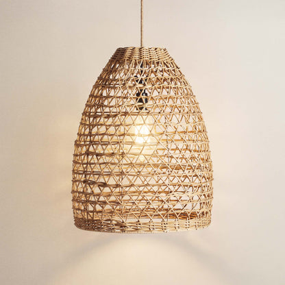 cover mazed lace woven rattan pendant light on