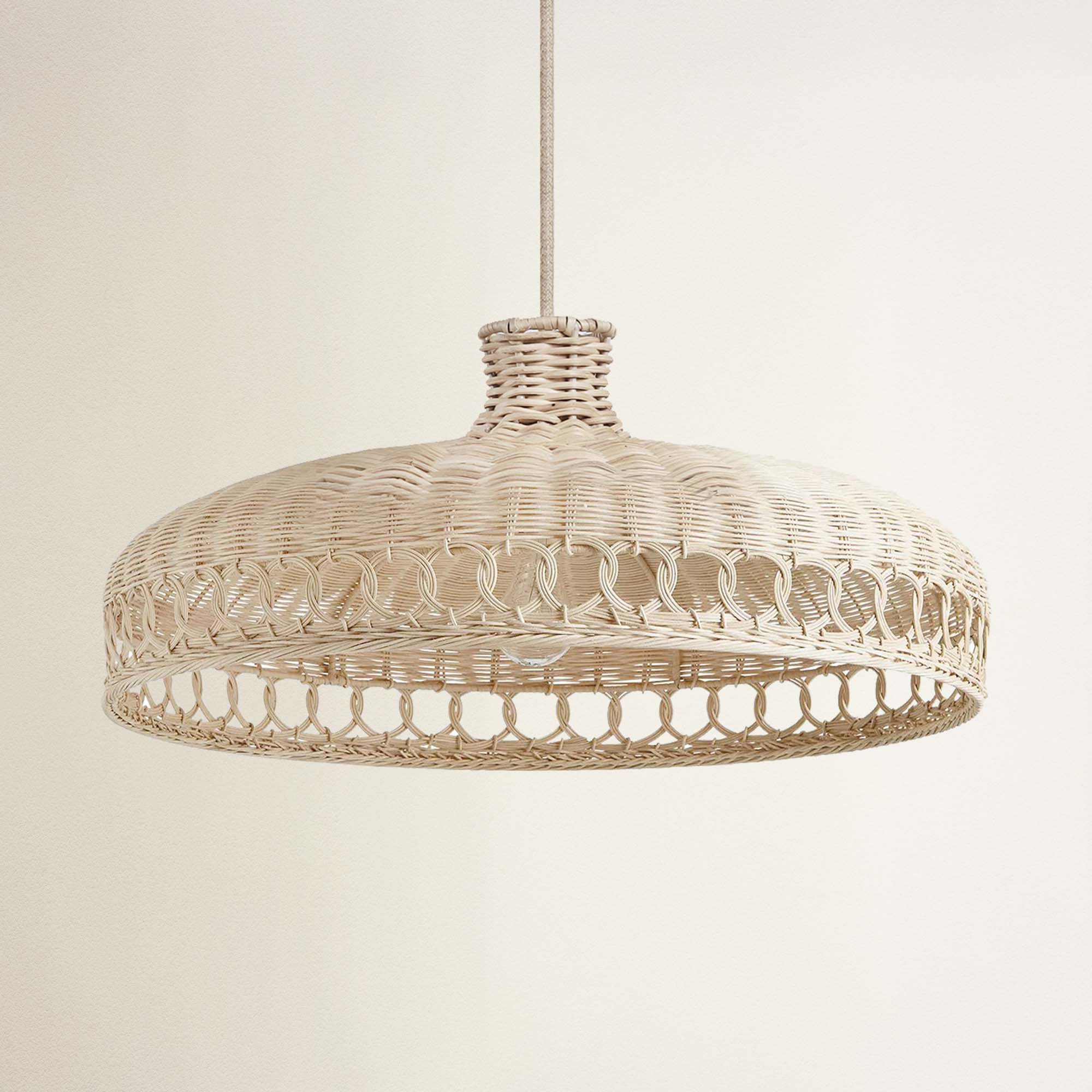 cover verona wicker rattan pendant light fixture, off