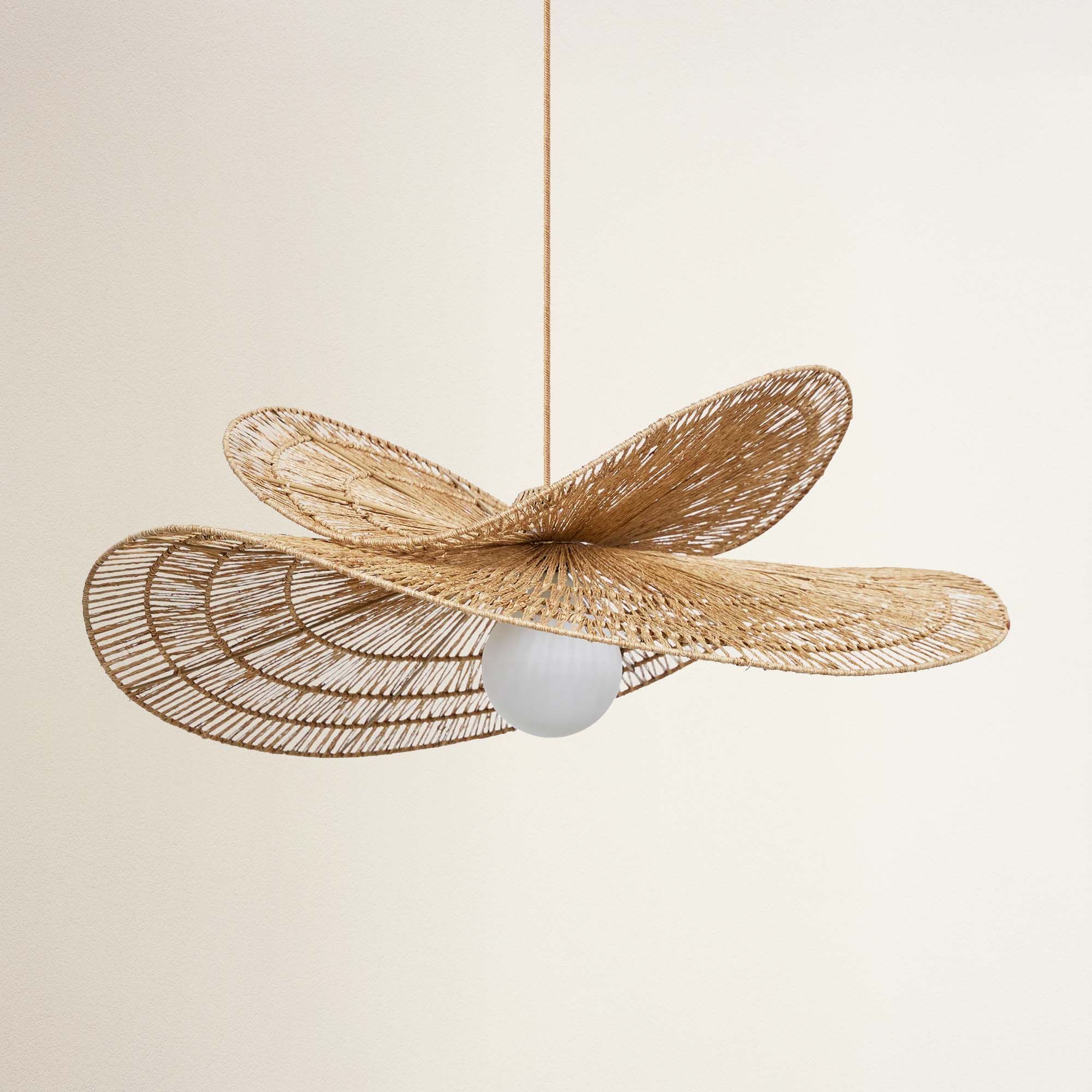 cover whisper leaf woven rattan pandent light, off