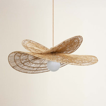 cover whisper leaf woven rattan pandent light, off