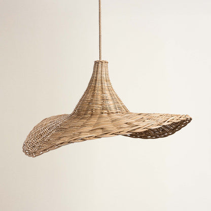 cover zen woven rattan pendant light, off