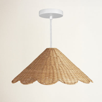 Daisy Cone Rattan Pendant Light