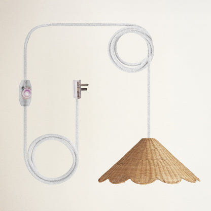 Daisy Cone Rattan Pendant Light