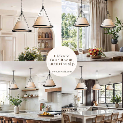 Scintilla Black Fabric Pendant Light