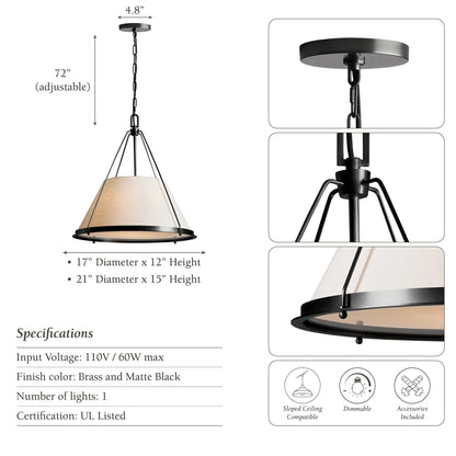 Scintilla Black Fabric Pendant Light