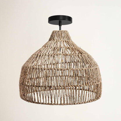Dreamy Palm Fibers Flush Mount Light