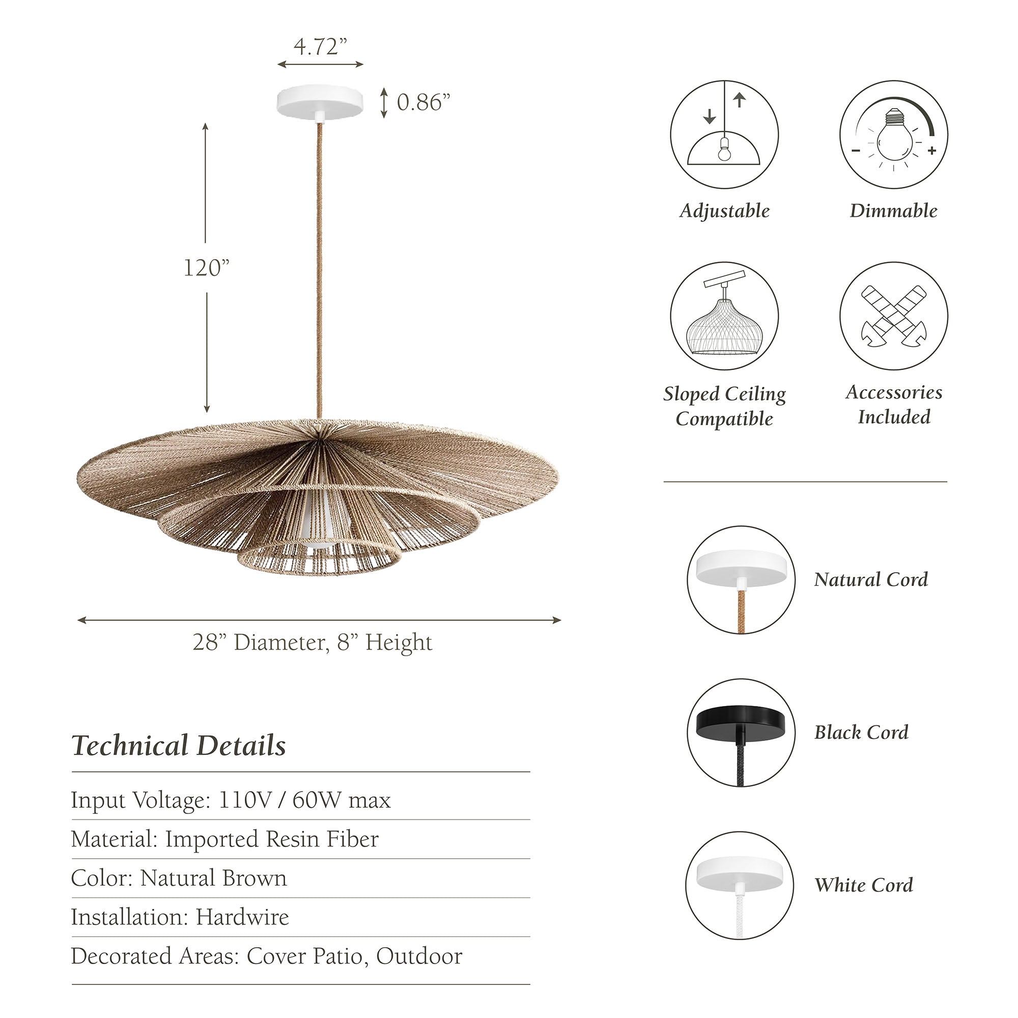 Outdoor Sammie Tier Rattan Pendant Light
