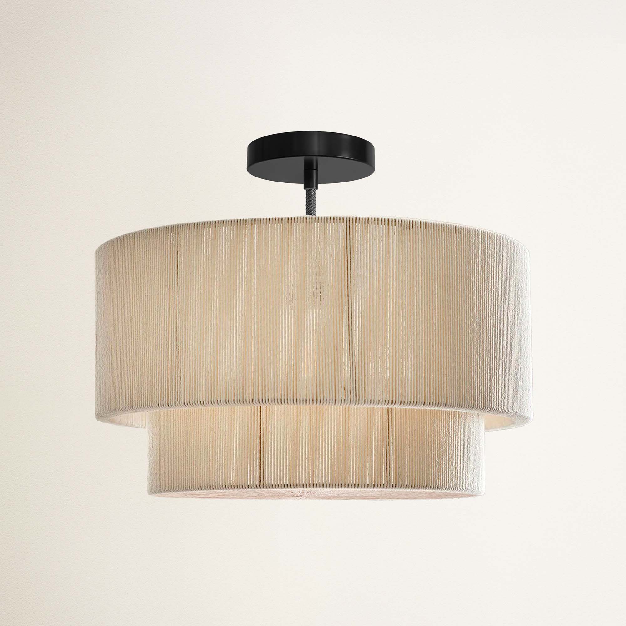 Luminous White Lace Flush Mount Light