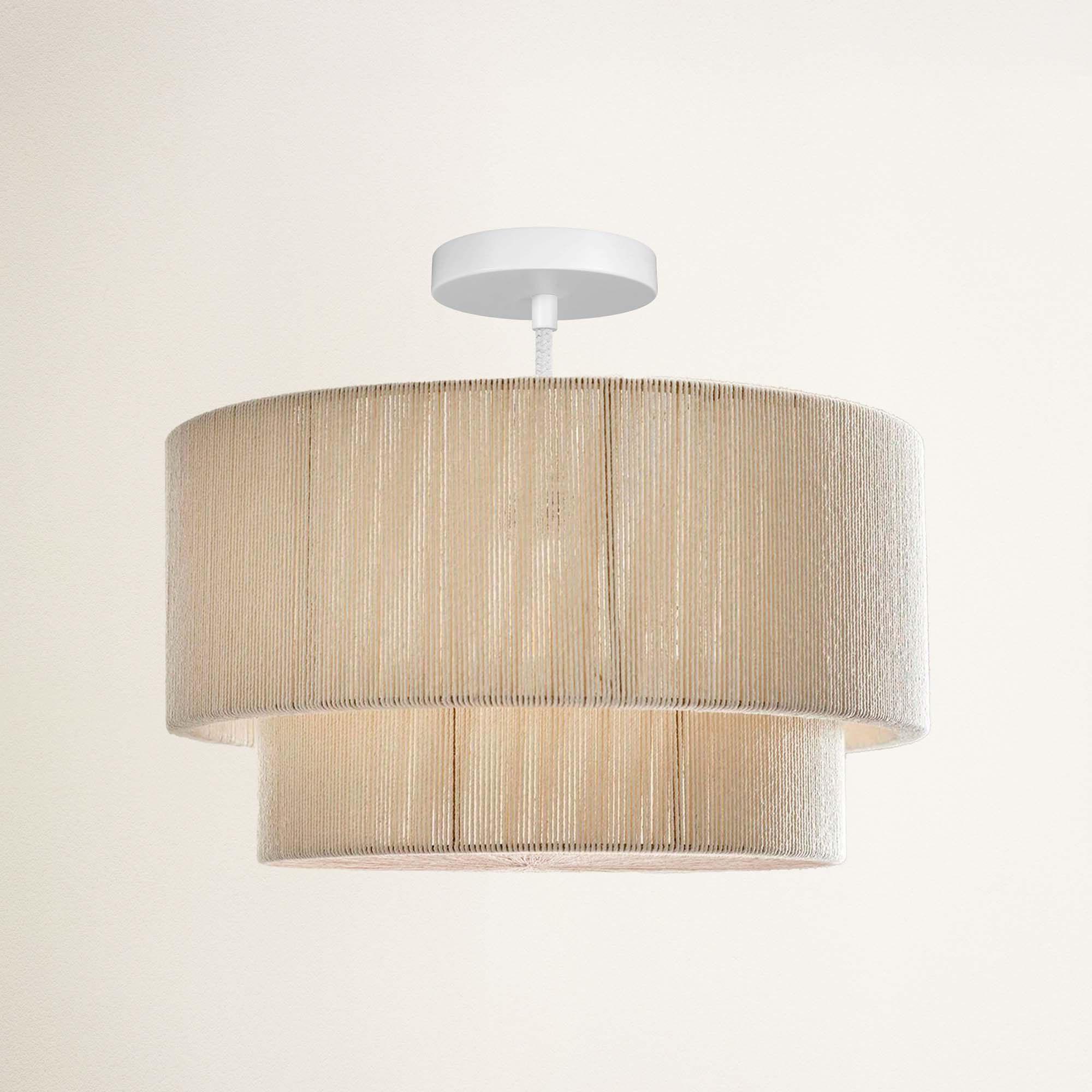 Luminous White Lace Flush Mount Light